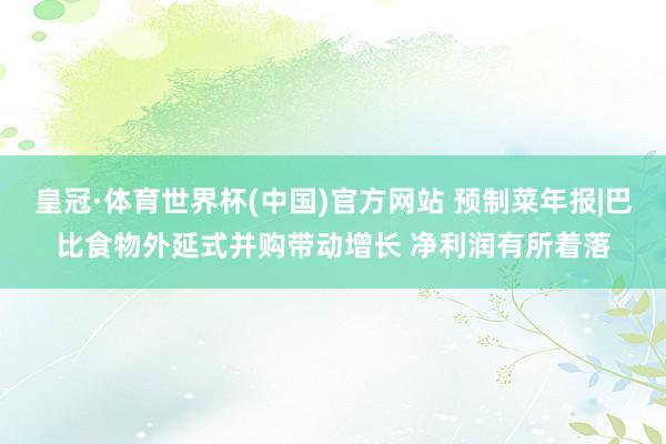 皇冠·体育世界杯(中国)官方网站 预制菜年报|巴比食物外延式并购带动增长 净利润有所着落