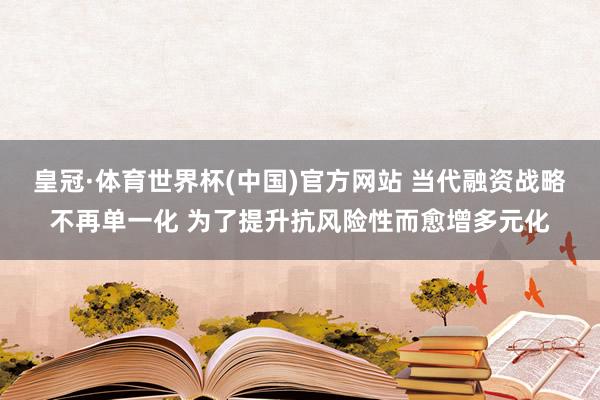 皇冠·体育世界杯(中国)官方网站 当代融资战略不再单一化 为了提升抗风险性而愈增多元化