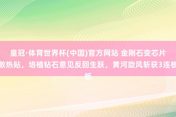 皇冠·体育世界杯(中国)官方网站 金刚石变芯片散热贴,培植钻石意见反回生跃,黄河旋风斩获3连板