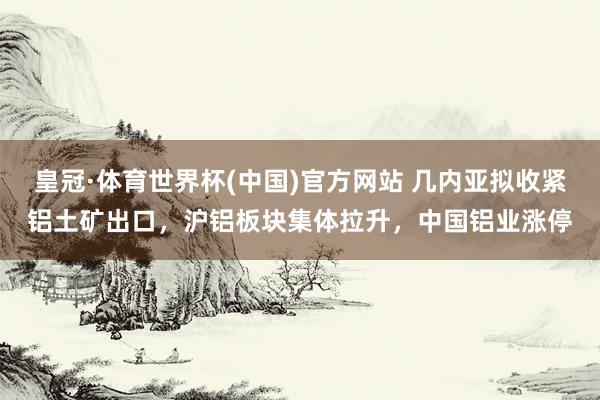 皇冠·体育世界杯(中国)官方网站 几内亚拟收紧铝土矿出口,沪铝板块集体拉升,中国铝业涨停