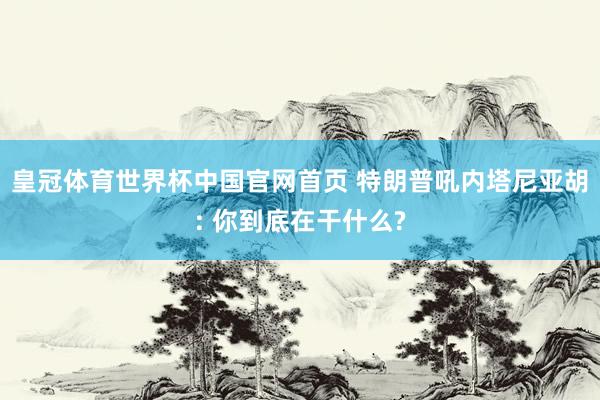 皇冠体育世界杯中国官网首页 特朗普吼内塔尼亚胡: 你到底在干什么?