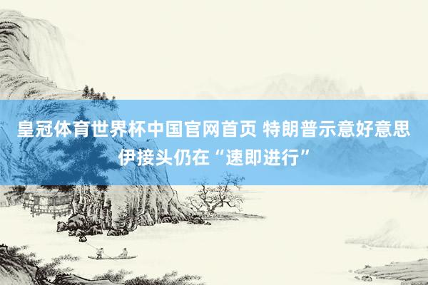 皇冠体育世界杯中国官网首页 特朗普示意好意思伊接头仍在“速即进行”