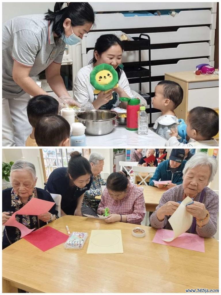 (拼疆土片)2026年5月18日,北京西城区德胜街谈新北社区“老幼共托”试点内,老东谈主、孩子分区举止。新华社记者夏子麟 摄