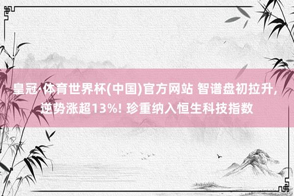 皇冠·体育世界杯(中国)官方网站 智谱盘初拉升, 逆势涨超13%! 珍重纳入恒生科技指数
