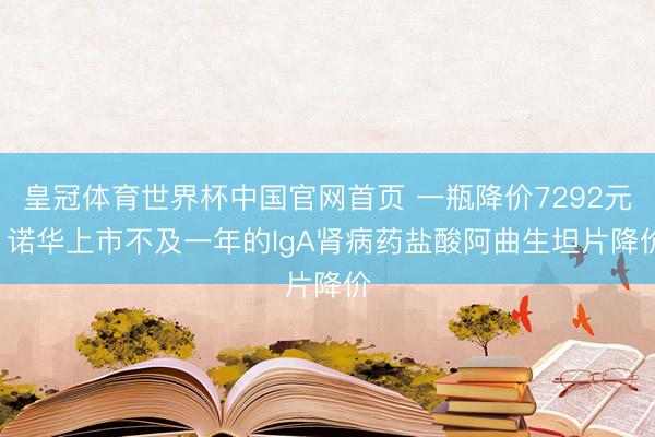 皇冠体育世界杯中国官网首页 一瓶降价7292元! 诺华上市不及一年的IgA肾病药盐酸阿曲生坦片降价